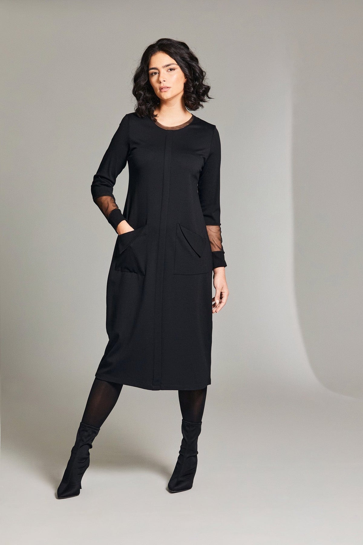 PERUZZI Mesh Sleeve Dress