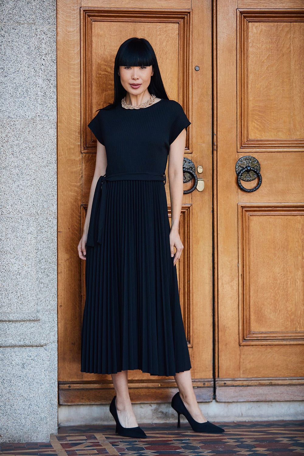 PERUZZI Pleat Dress – Choice Boutique