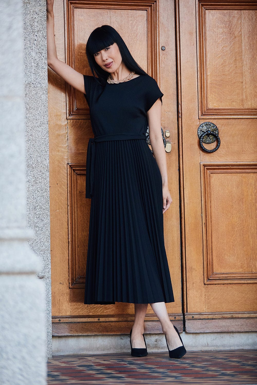 PERUZZI Pleat Dress – Choice Boutique