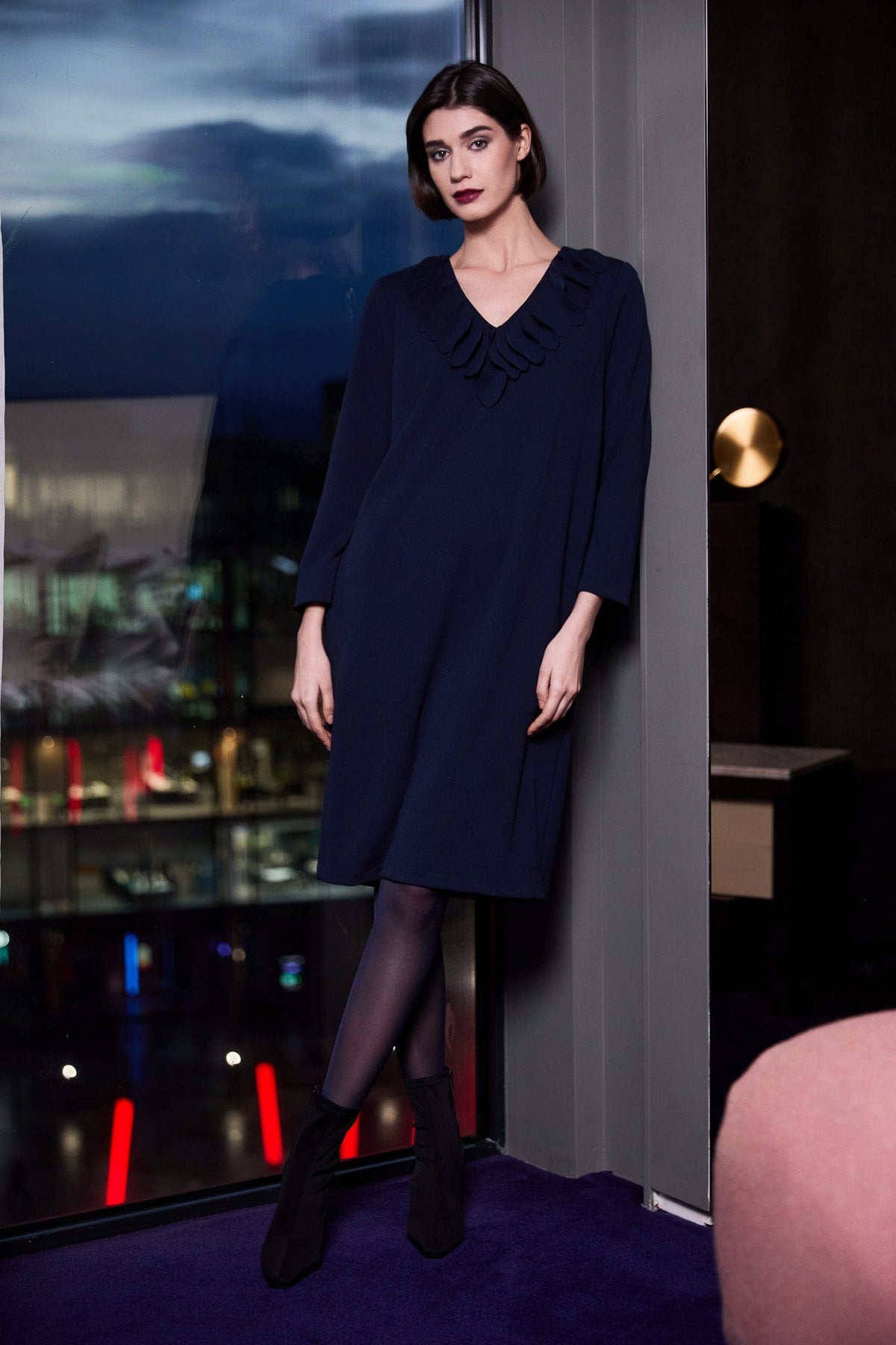 PERUZZI Frill Cocktail Dress
