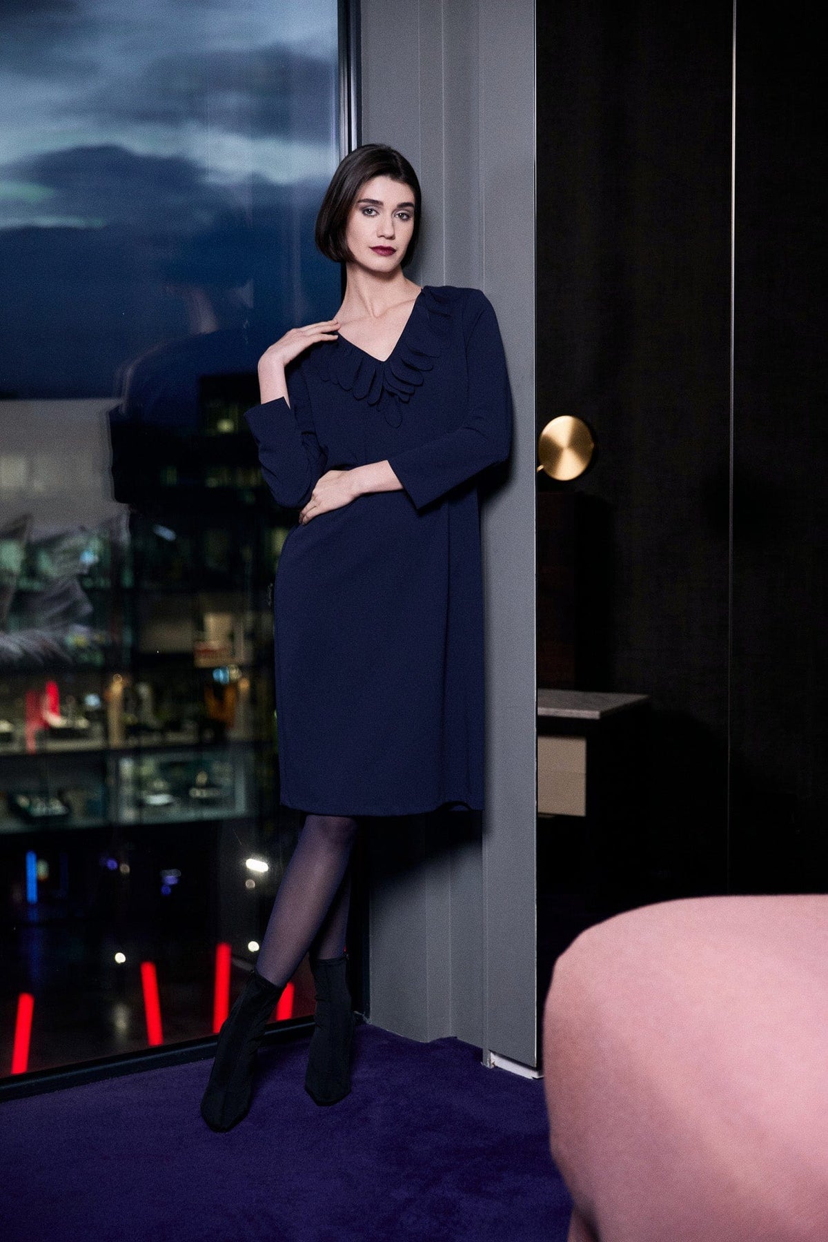 PERUZZI Frill Cocktail Dress