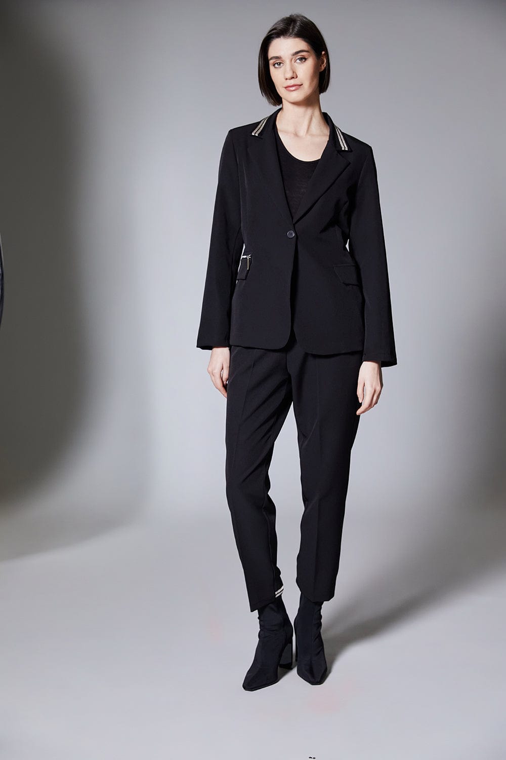 PERUZZI Stripe Trim Blazer