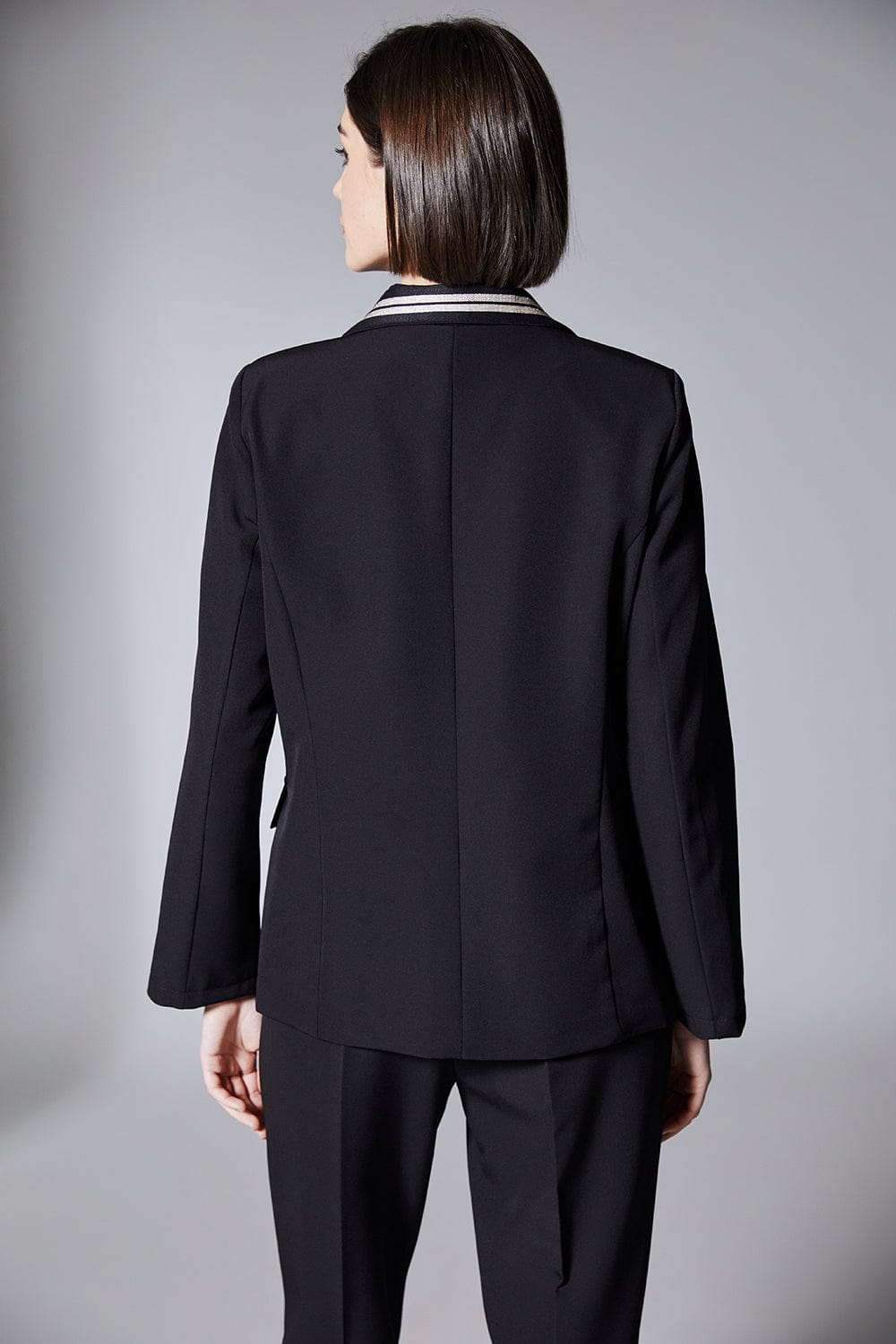 PERUZZI Stripe Trim Blazer