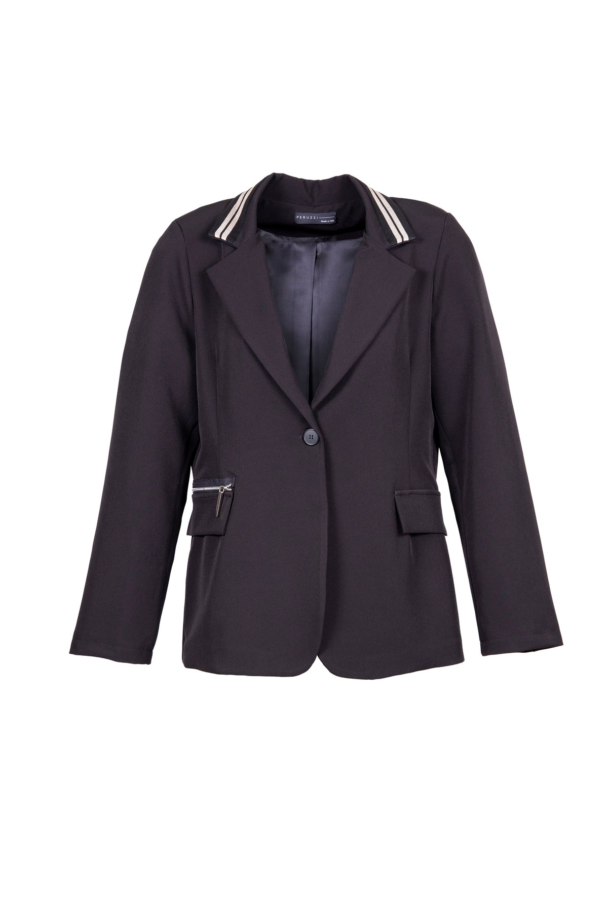 PERUZZI Stripe Trim Blazer