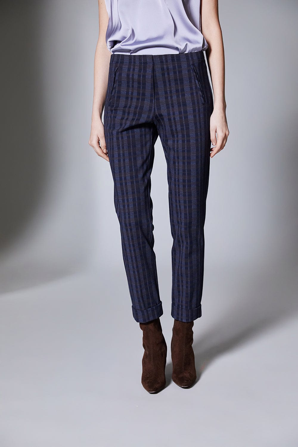 PERUZZI Wide Check Turn Up Trouser