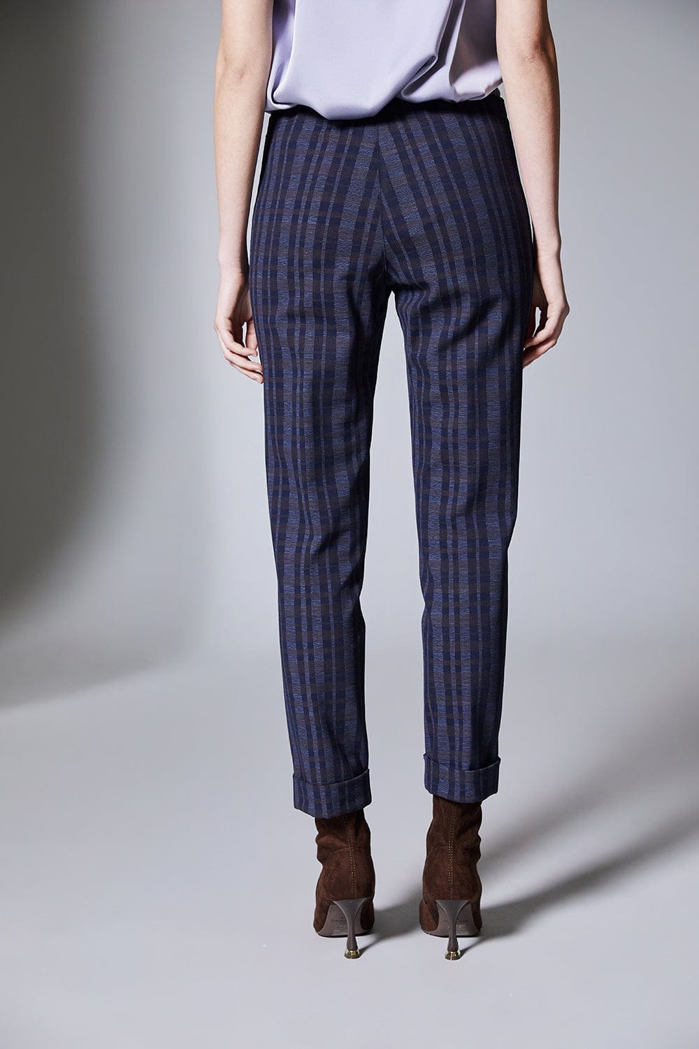 PERUZZI Wide Check Turn Up Trouser