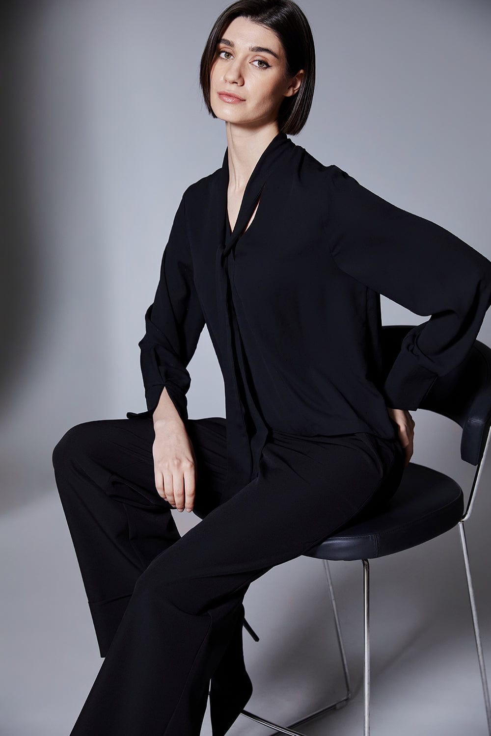 PERUZZI Cocktail Sparkle Blouse With Detachable Scarf
