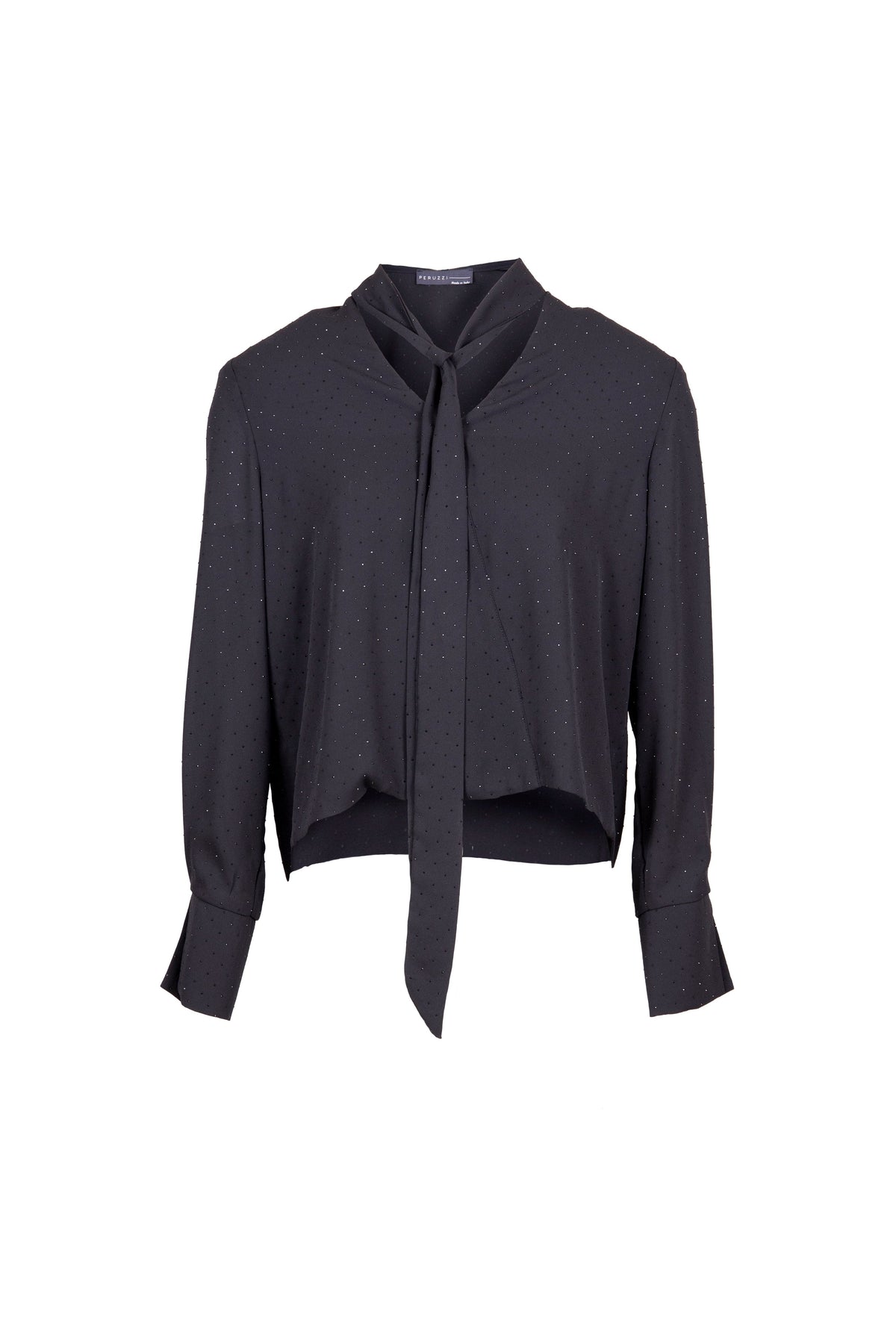 PERUZZI Cocktail Sparkle Blouse With Detachable Scarf