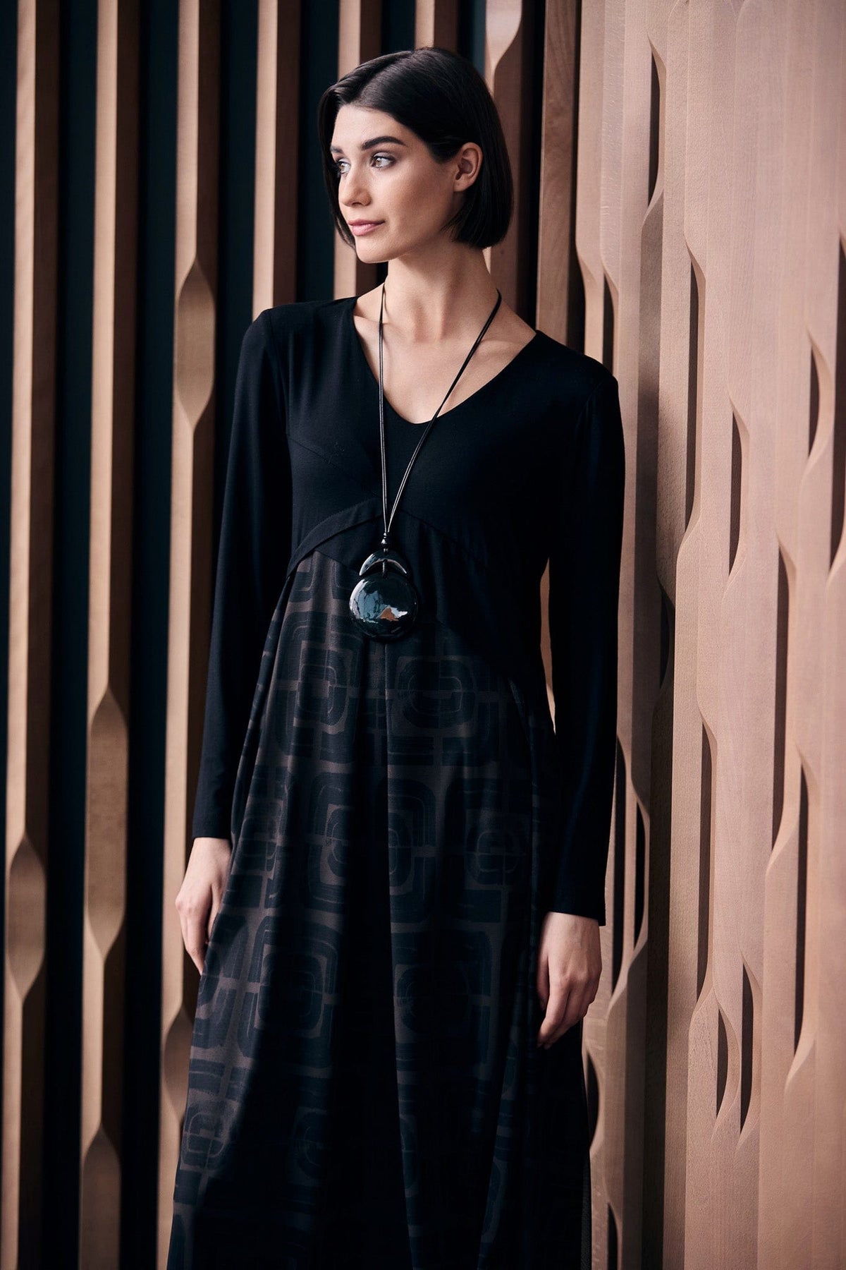 PERUZZI Contrast Fabric Dress