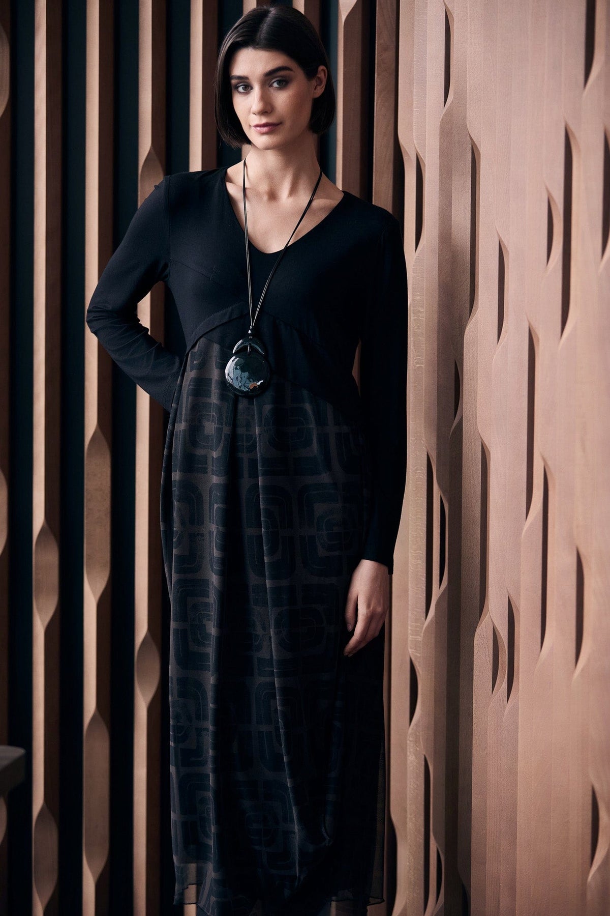 PERUZZI Contrast Fabric Dress
