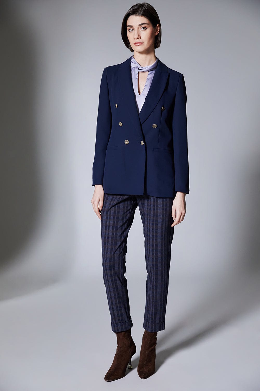 PERUZZI Wide Check Turn Up Trouser
