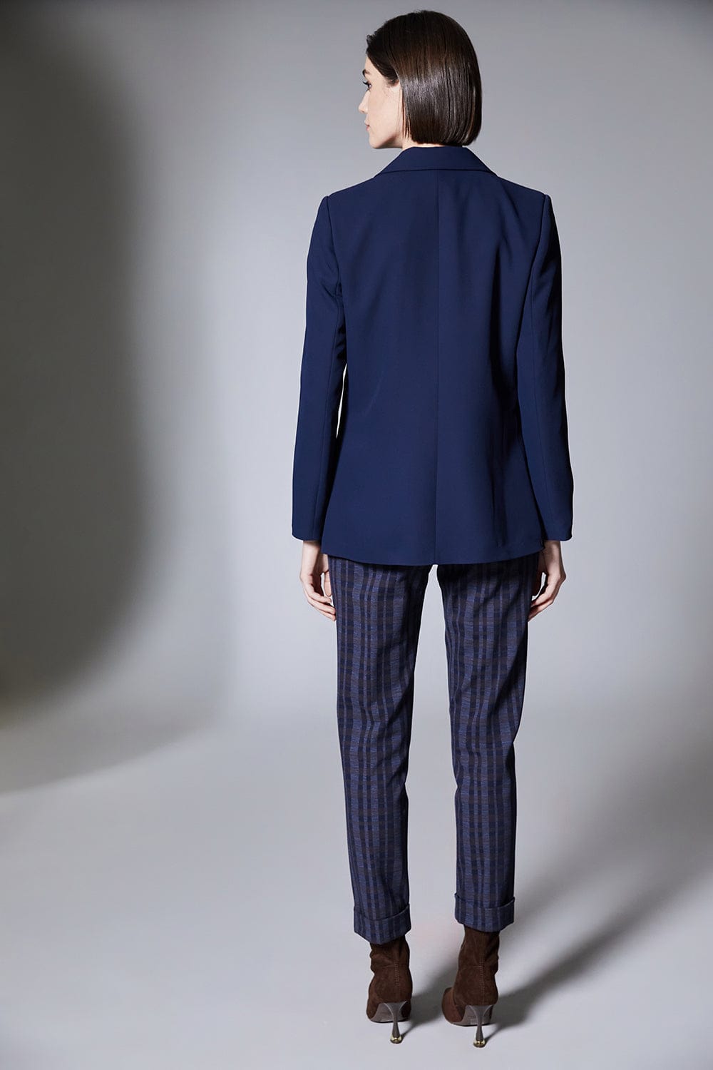 PERUZZI Wide Check Turn Up Trouser