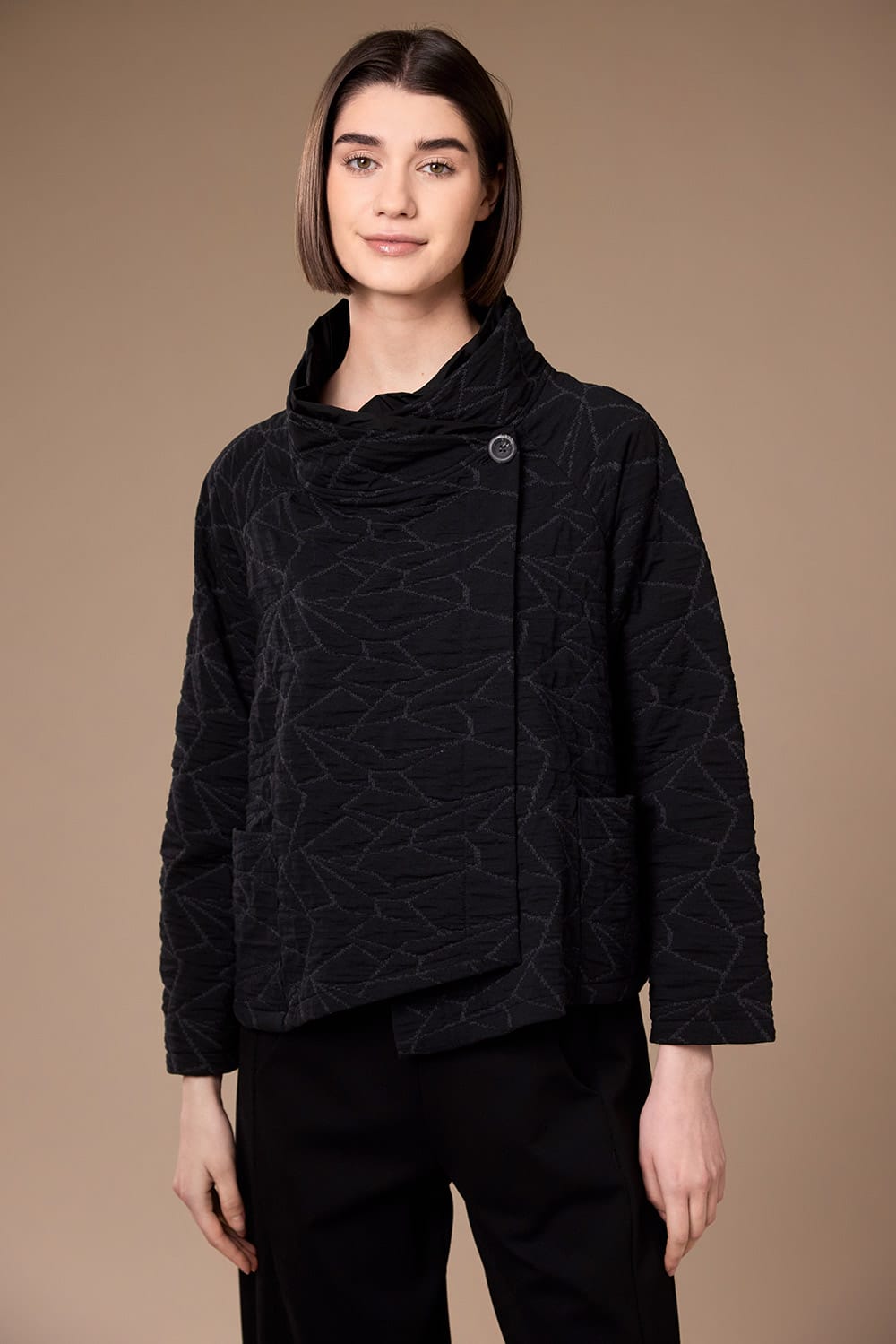 Peruzzi Textured Cross Over Jacket