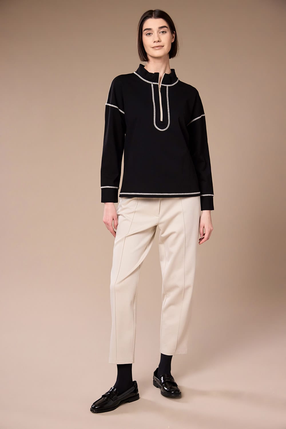Peruzzi Contrast Stitch Top