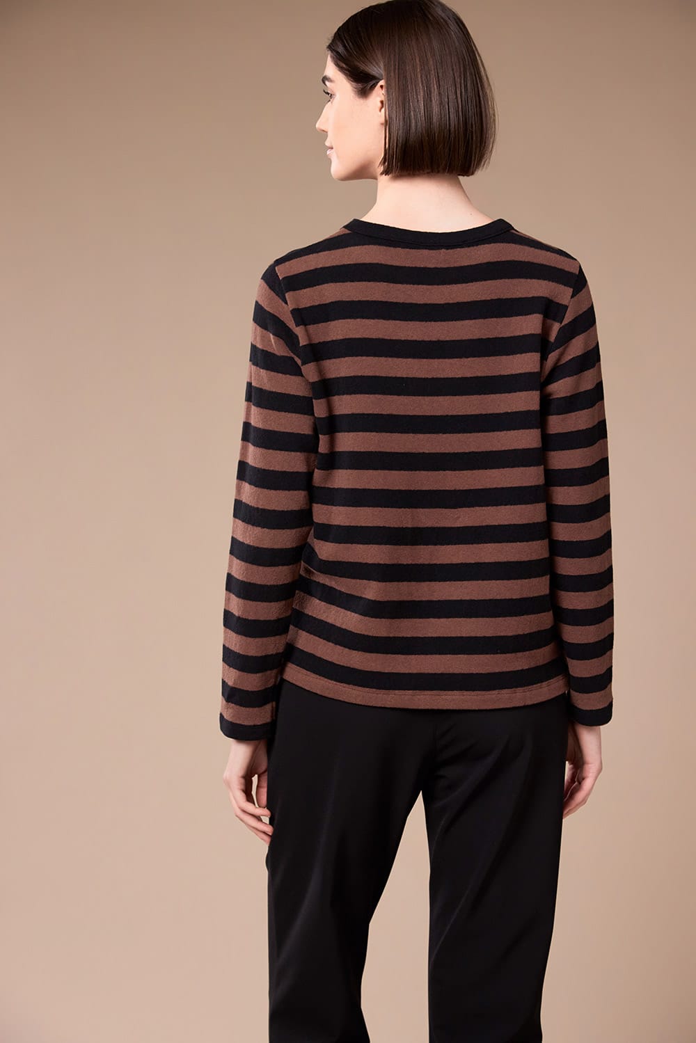 Peruzzi Stripe Pocket Fleece Top