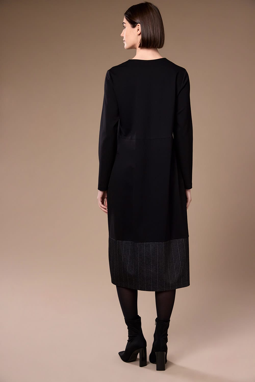 Peruzzi Herringbone Trim Dress