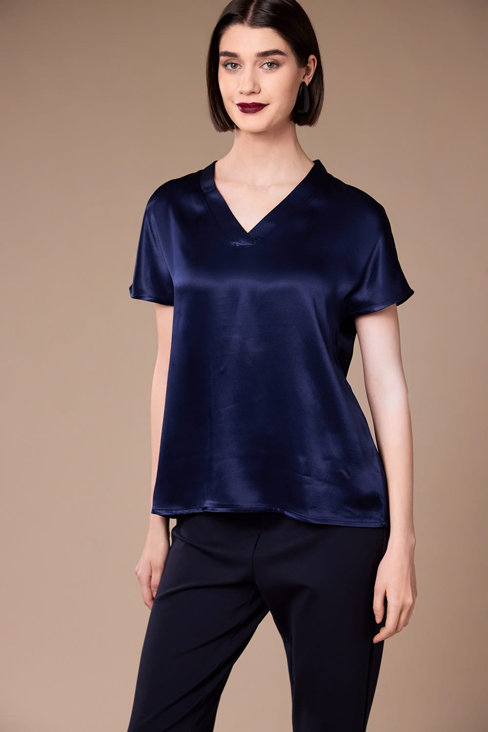 Peruzzi V-Neck Satin Top