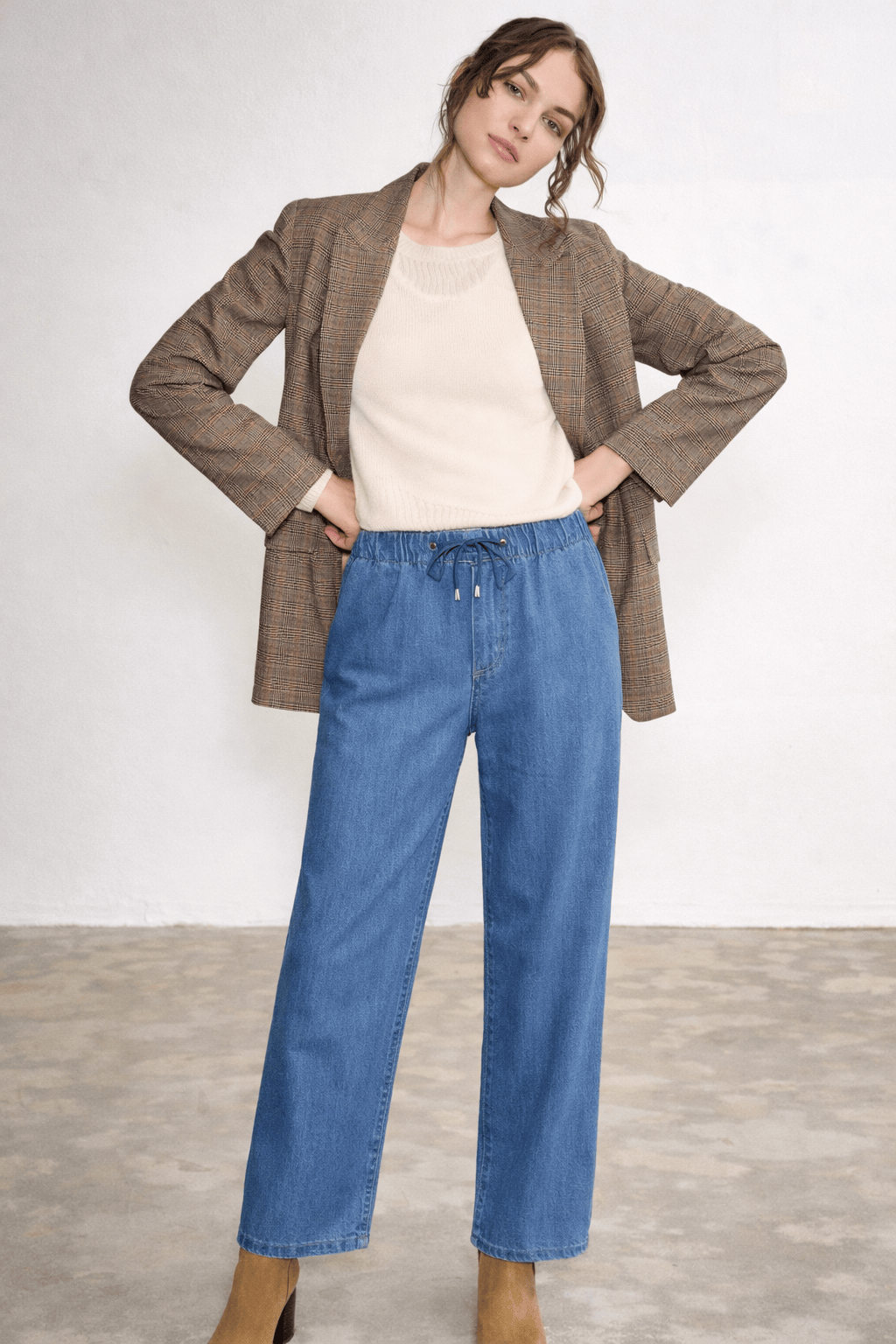 ANNA MONTANA Drawstring Culotte Jean