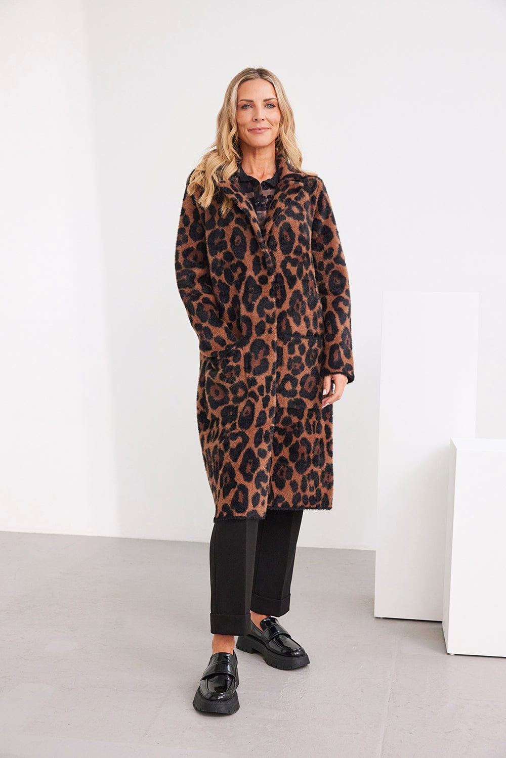 Kartner, Leopard Print Coatigan