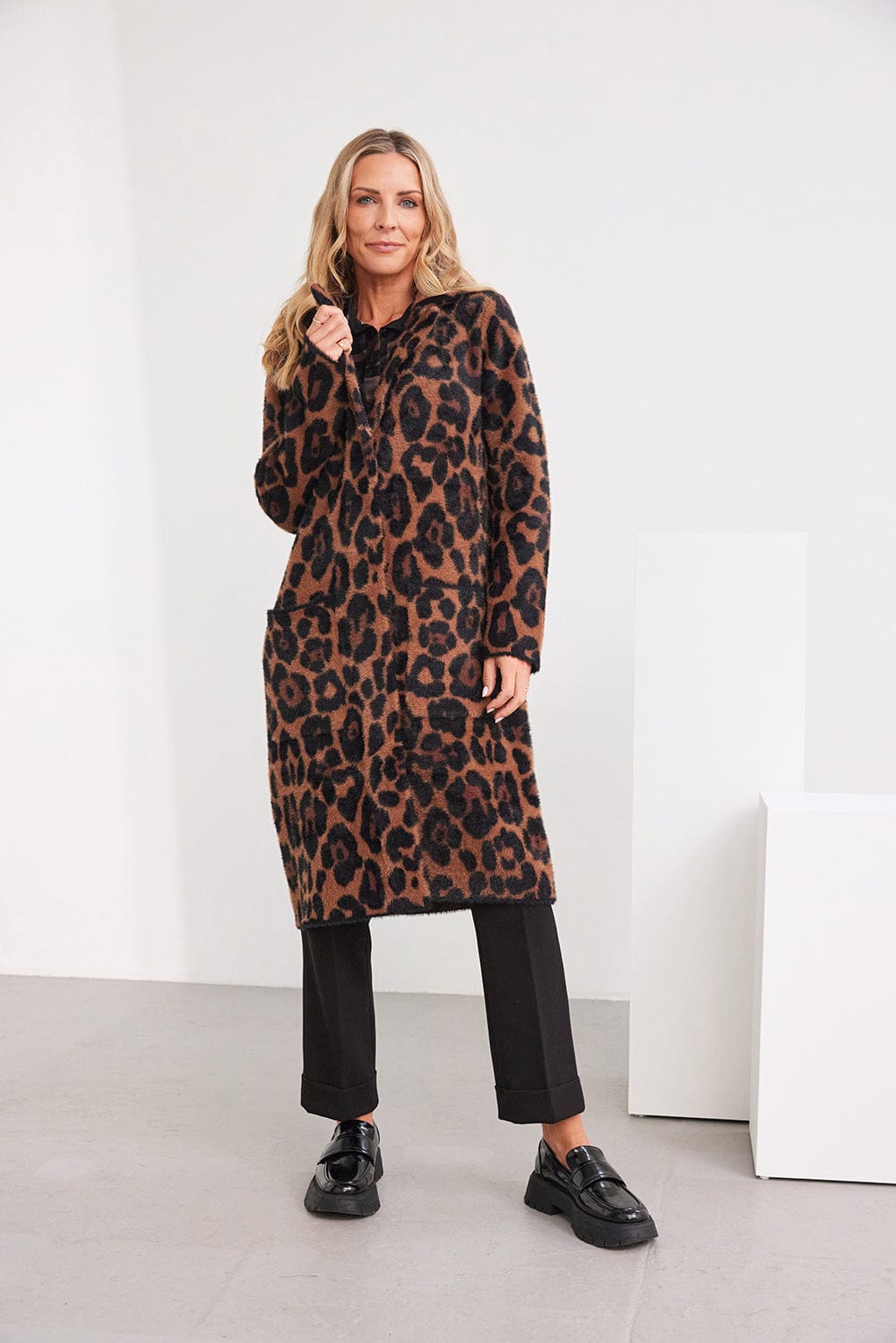 Kartner, Leopard Print Coatigan