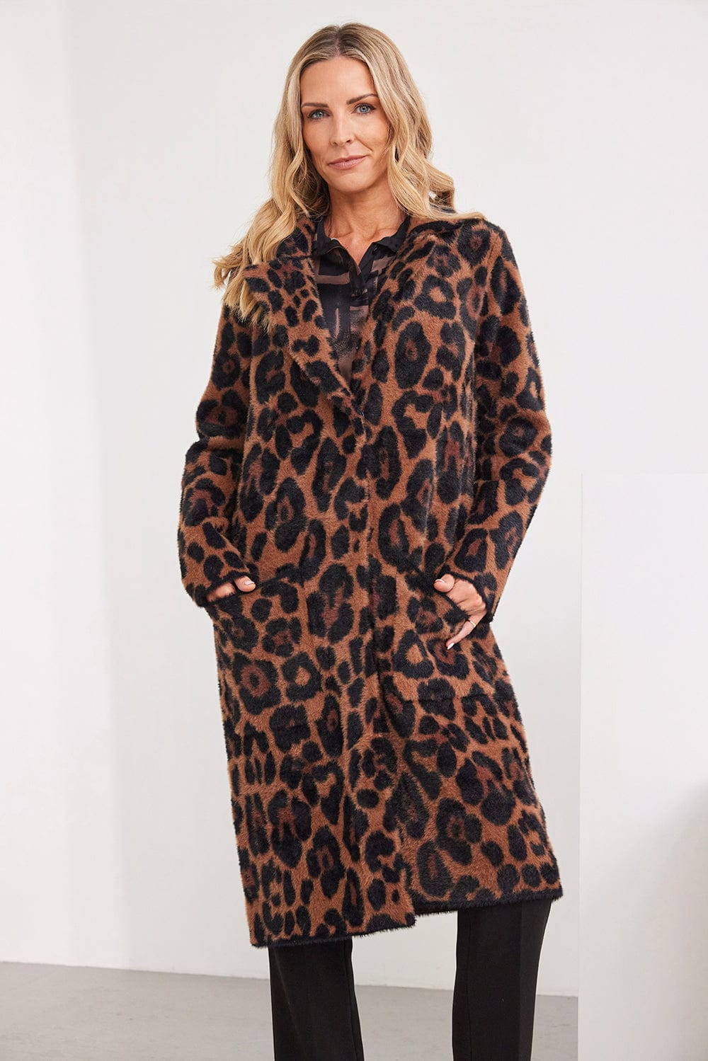 Kartner, Leopard Print Coatigan
