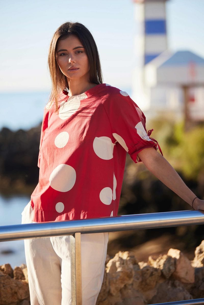 PERUZZI Circle Print Blouse