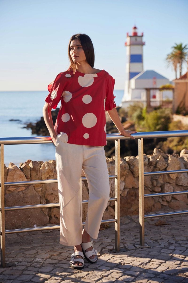 PERUZZI Circle Print Blouse