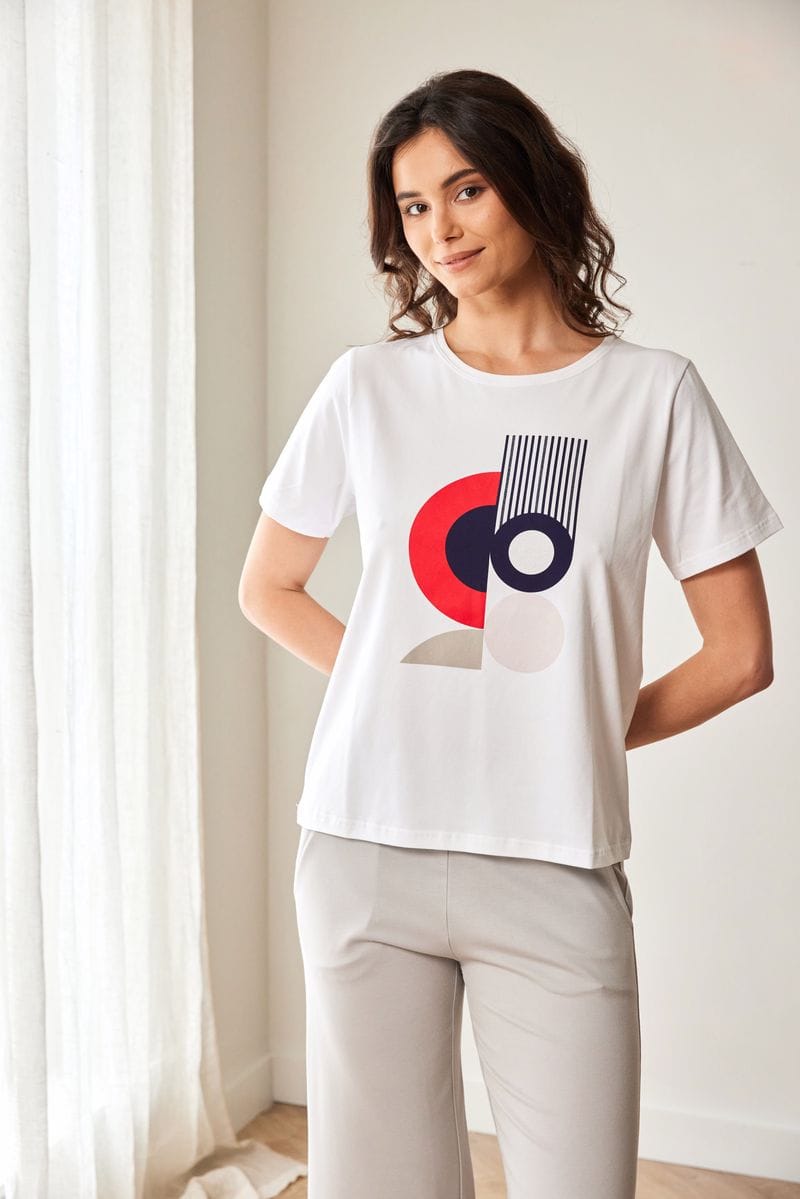 PERUZZI Circle Print Top