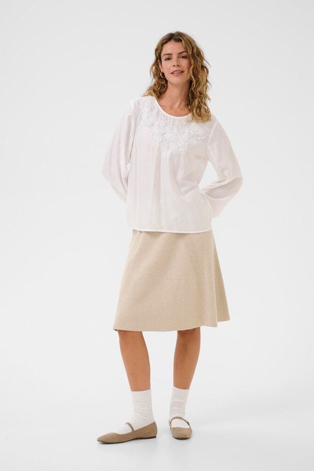 CREAM Embroidered Blouse