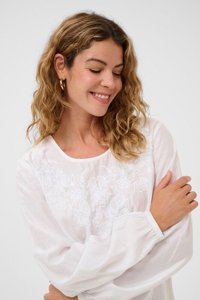 CREAM Embroidered Blouse