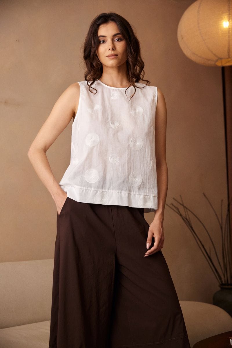 PERUZZI Circle Stitch Top