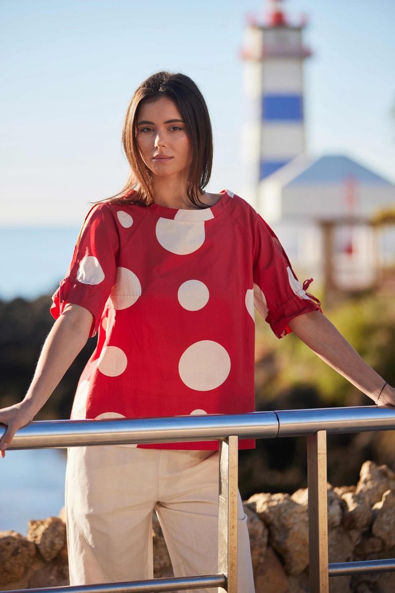 PERUZZI Circle Print Blouse