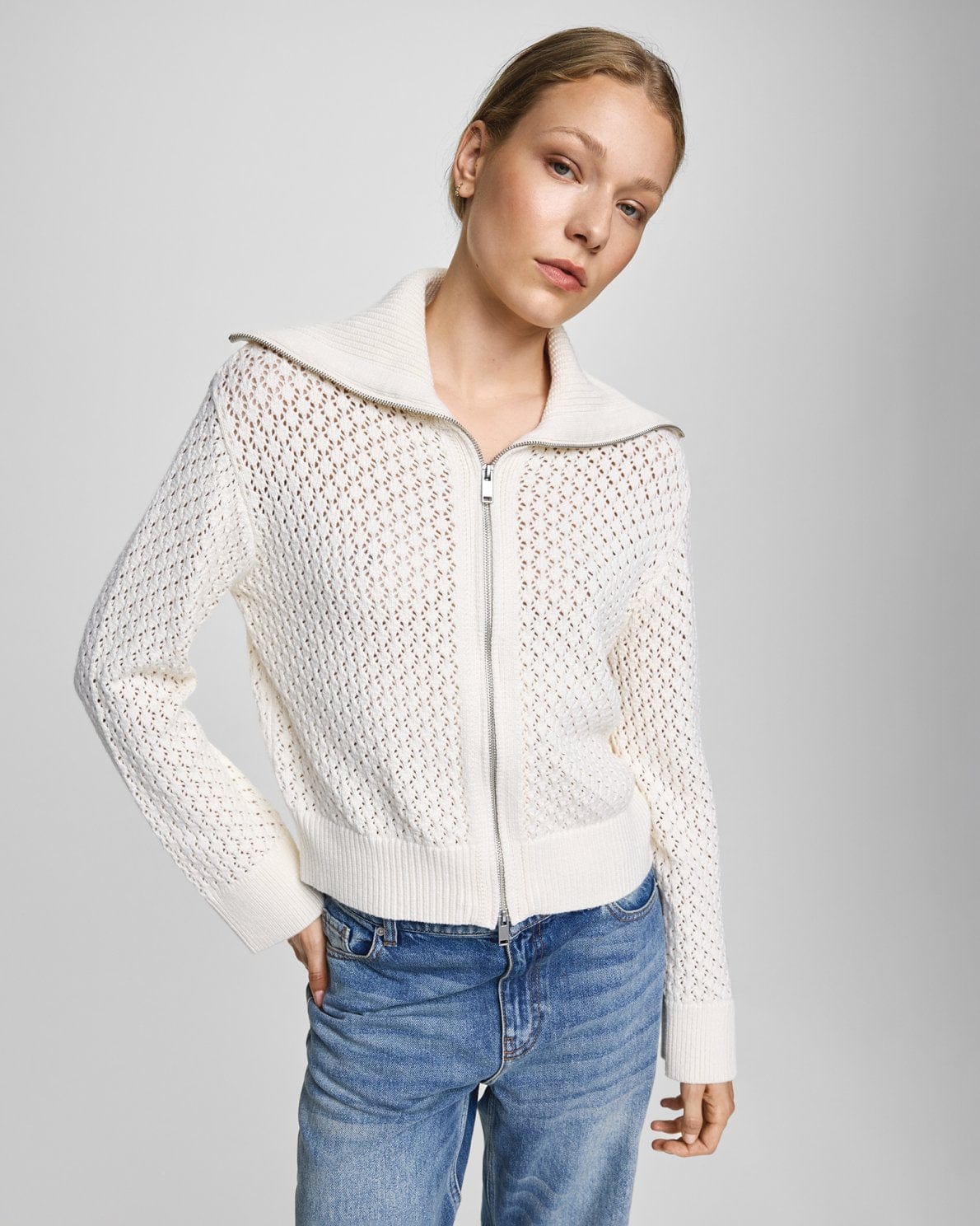 MSCH Zip Up Crochet Knit