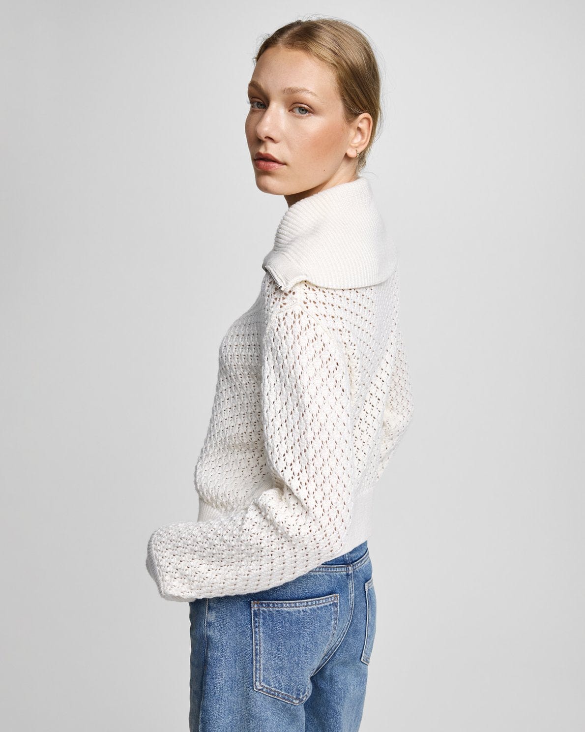 MSCH Zip Up Crochet Knit