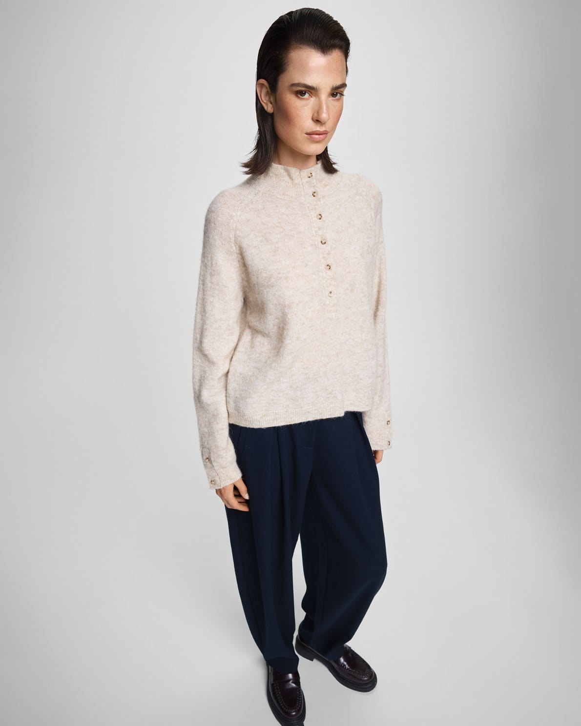 MSCH Funnel Knit With Buttons
