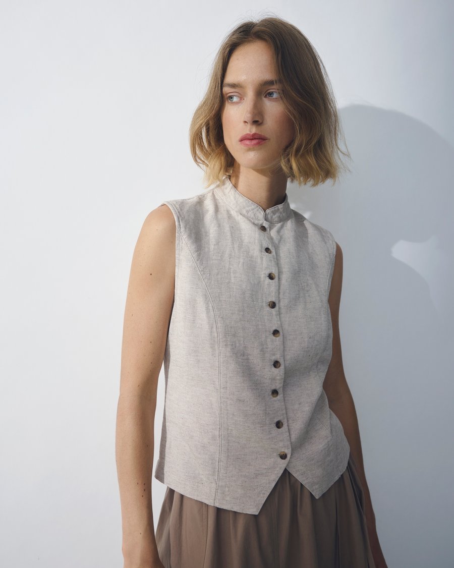 MSCH Linen Mix Waistcoat