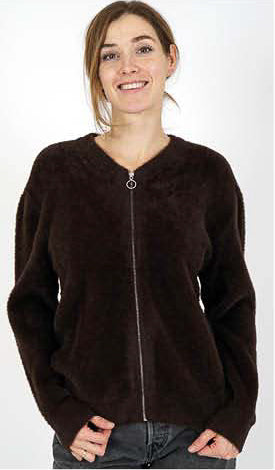Kartner Zip Textured Cardigan