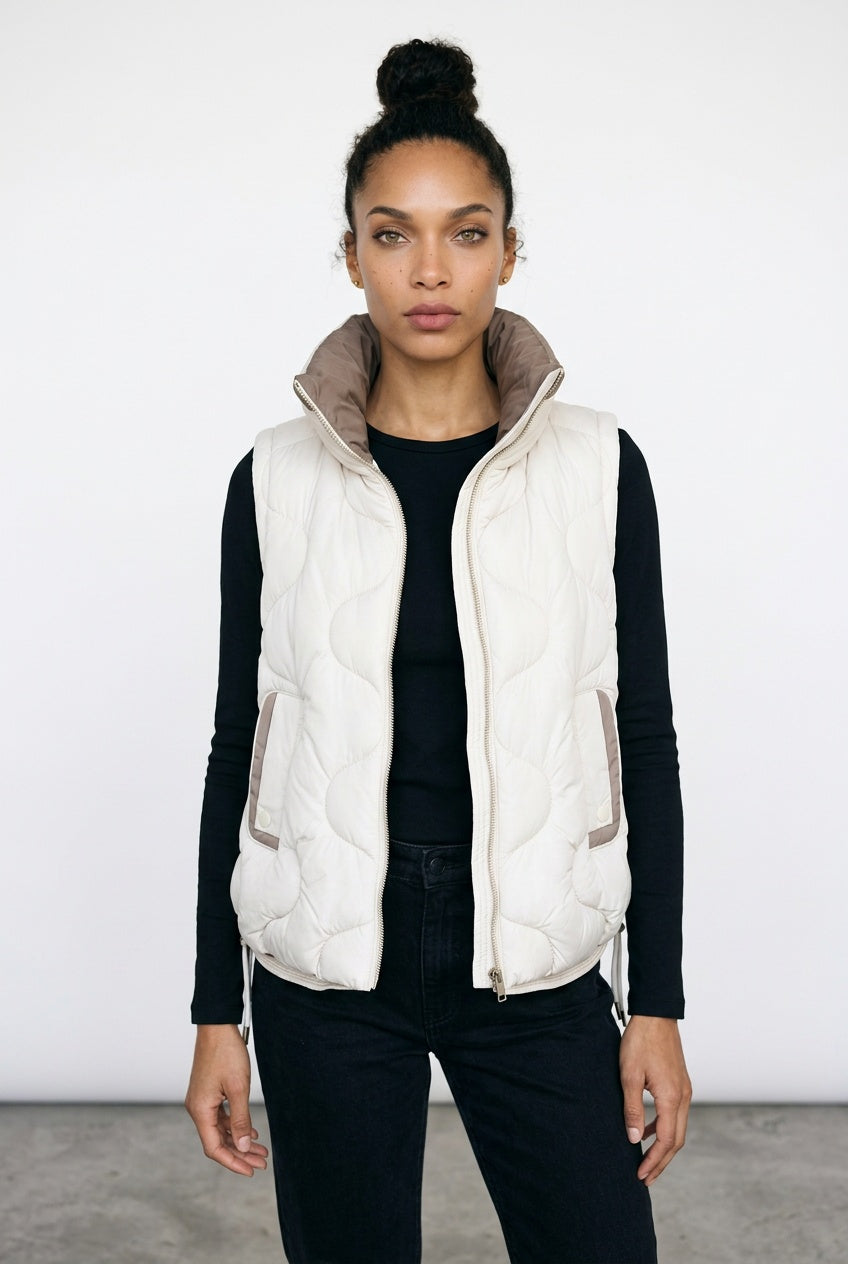 Contrast Quilted Gilet