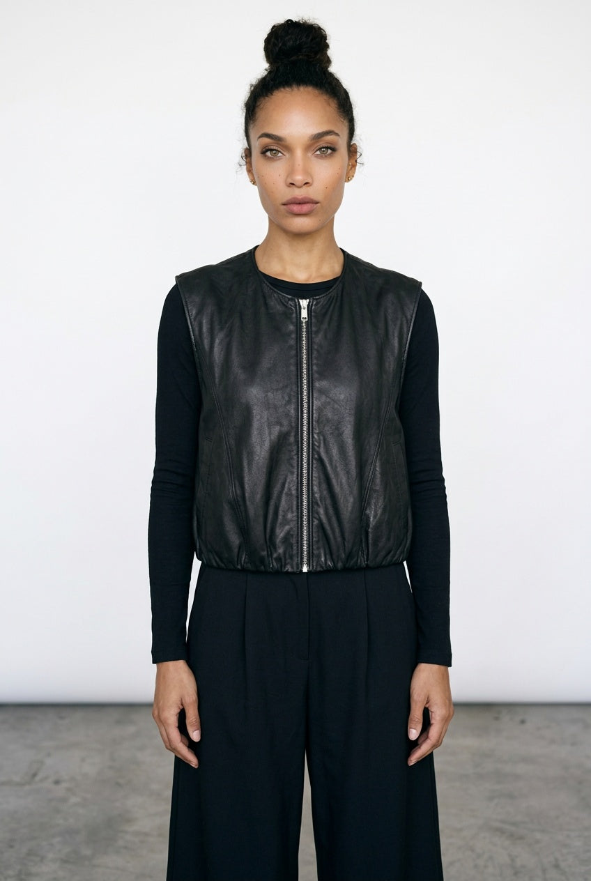 ART Pleather Zip Gilet
