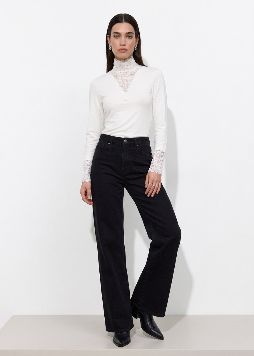 Soyaconcept Lace Funnel Neck Top