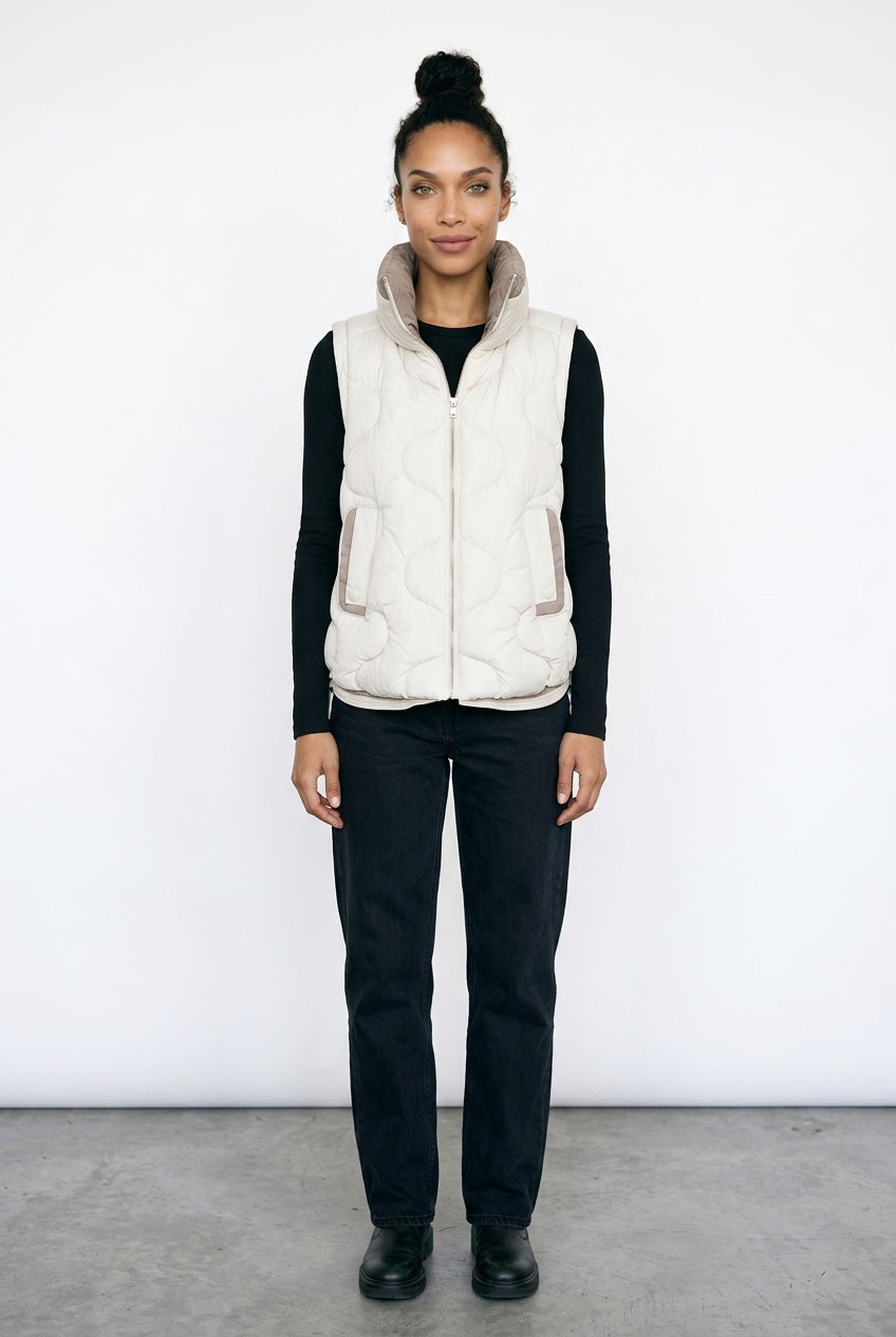 Contrast Quilted Gilet