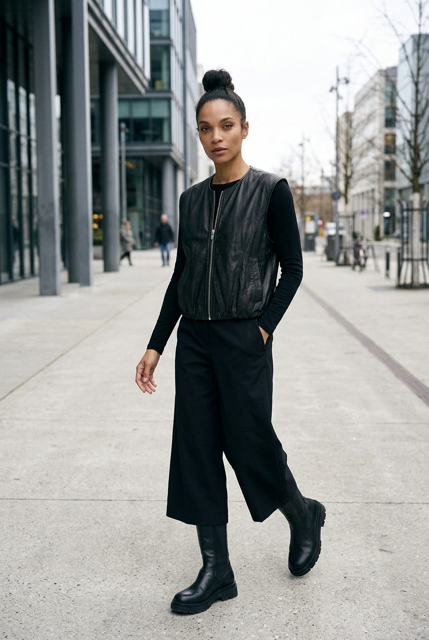 ART Pleather Zip Gilet