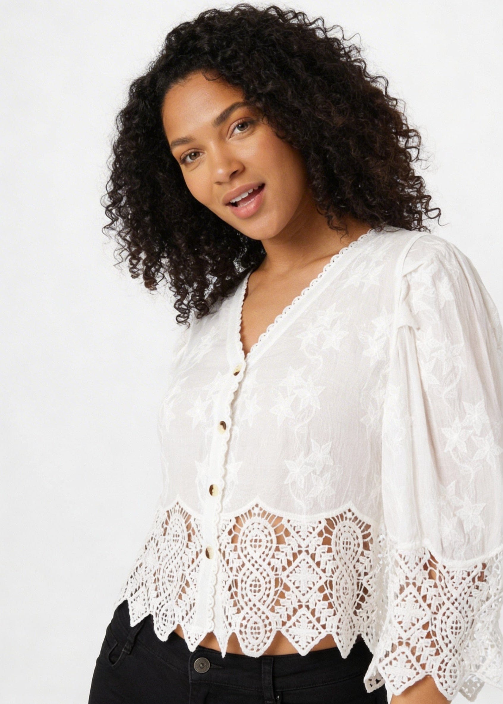 Kartner Crochet Trim Top – Choice Boutique