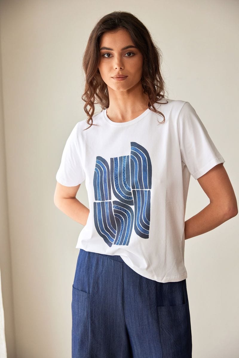 PERUZZI Line Print T-Shirt
