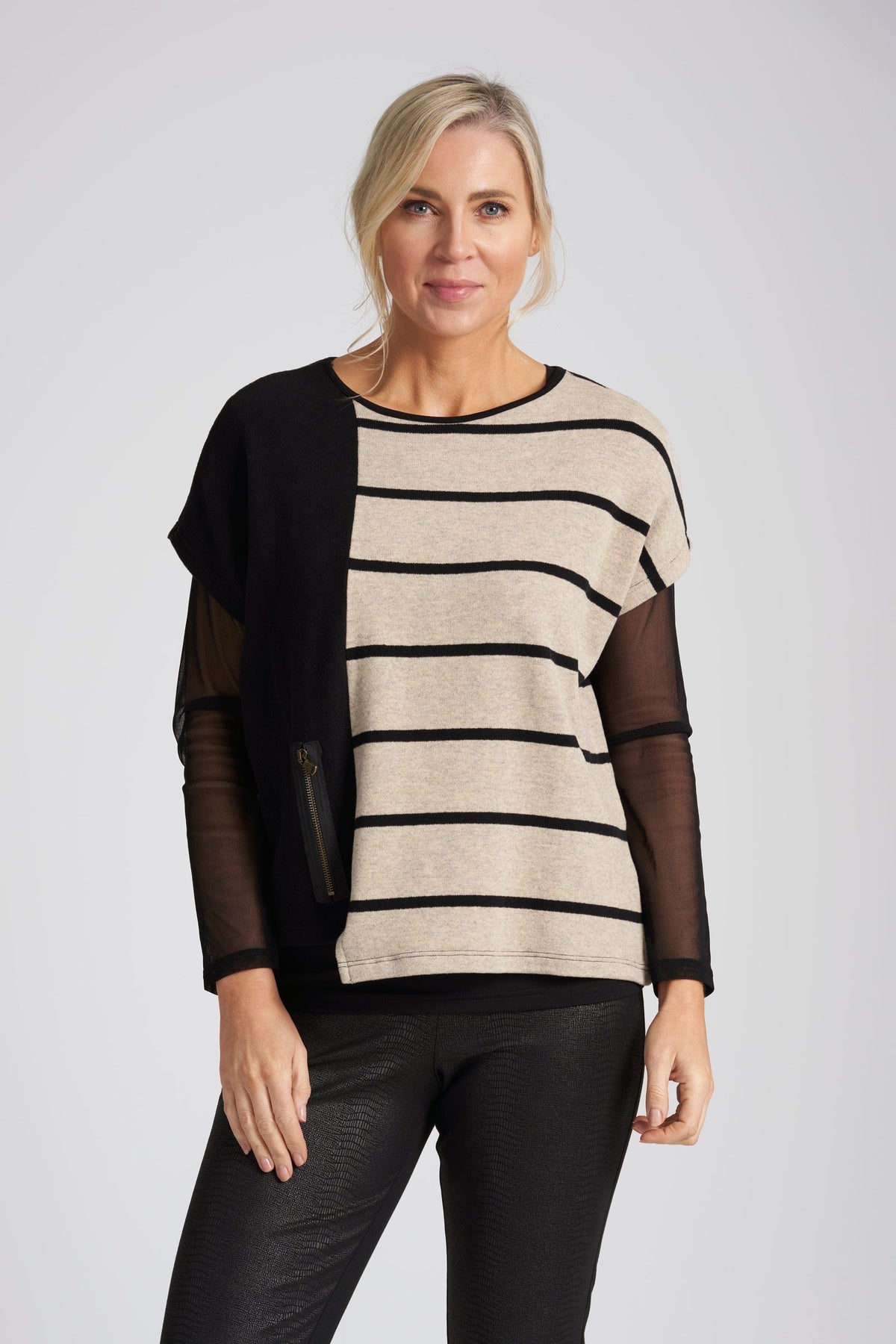Peruzzi Stripe Fleece Top