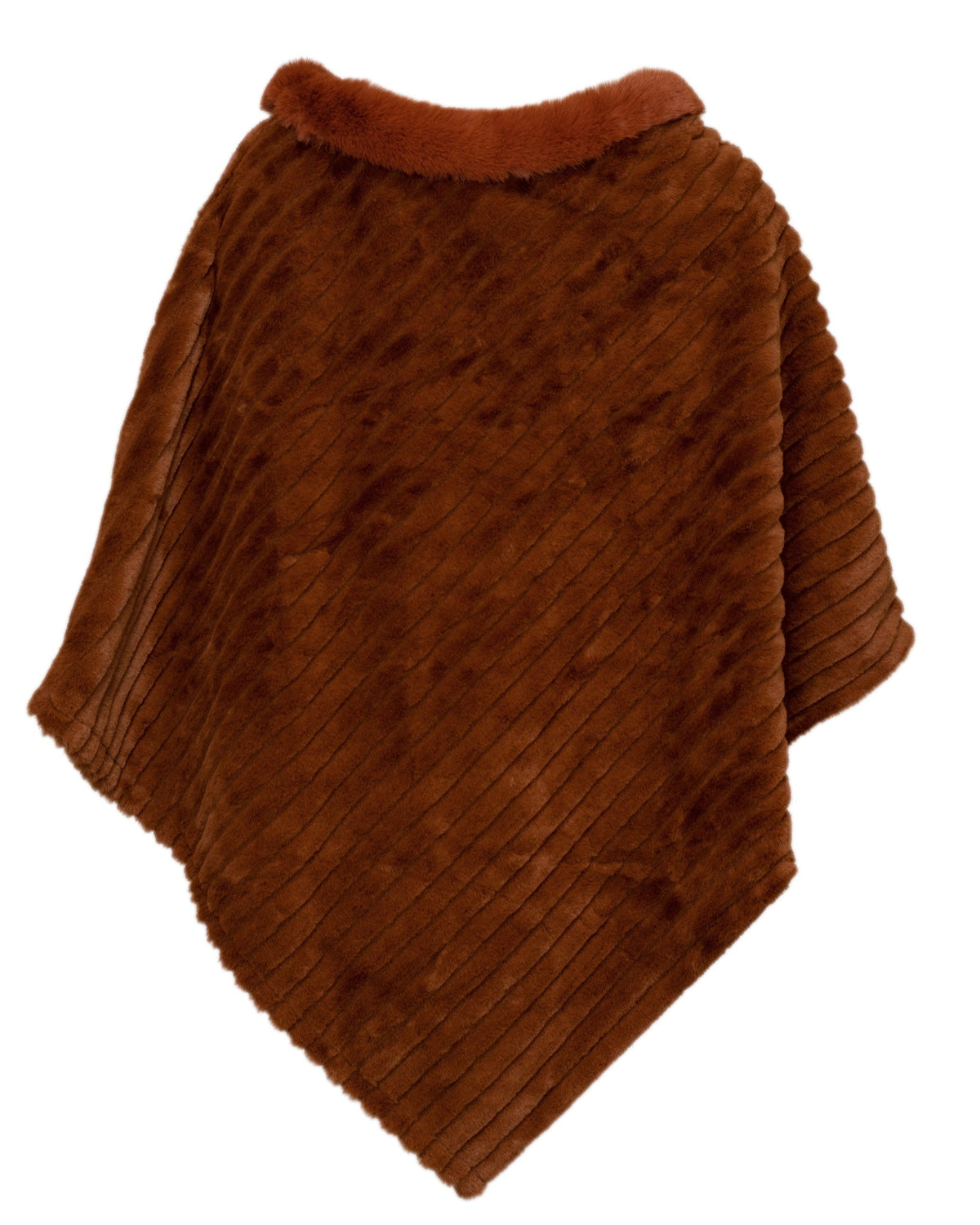 Choice Boutique Ribbed Faux Fur Poncho