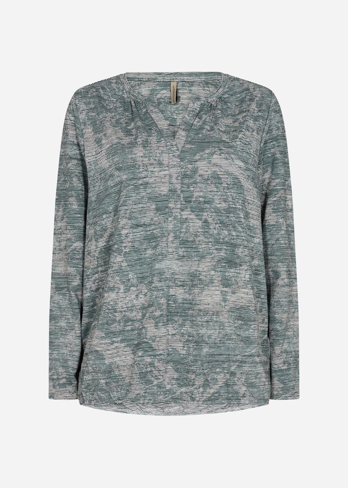 Soyaconcept Print Self Stripe Top