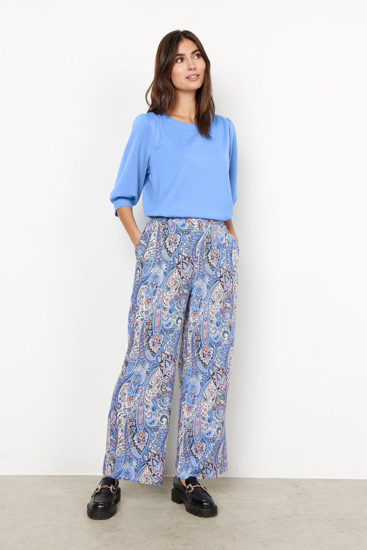 Soyaconcept Cropped wide leg Paisley Trouser