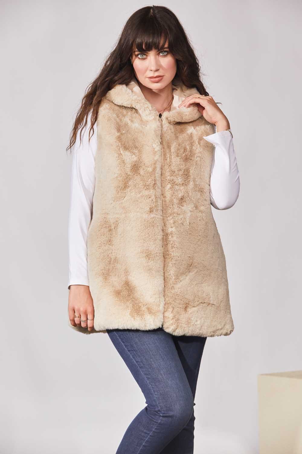 Fur shop gilet sale