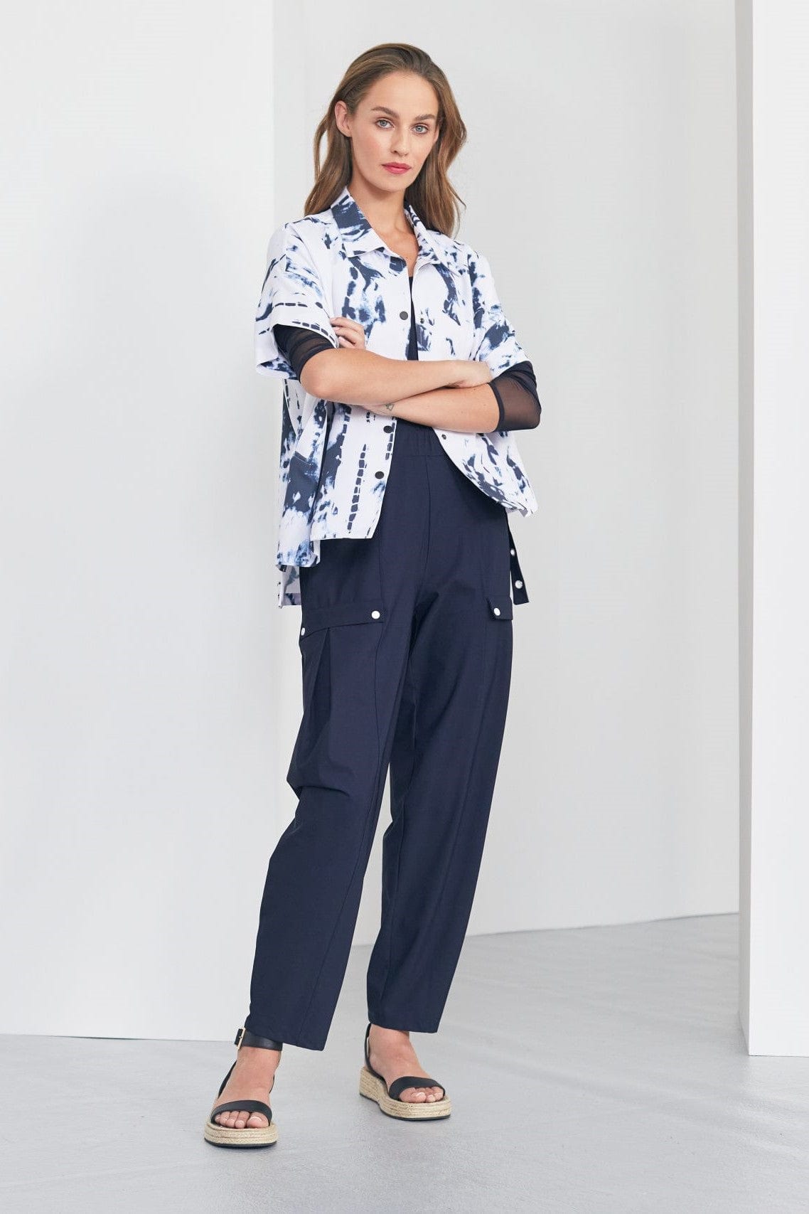NAYA Contrast Button Tech Trouser